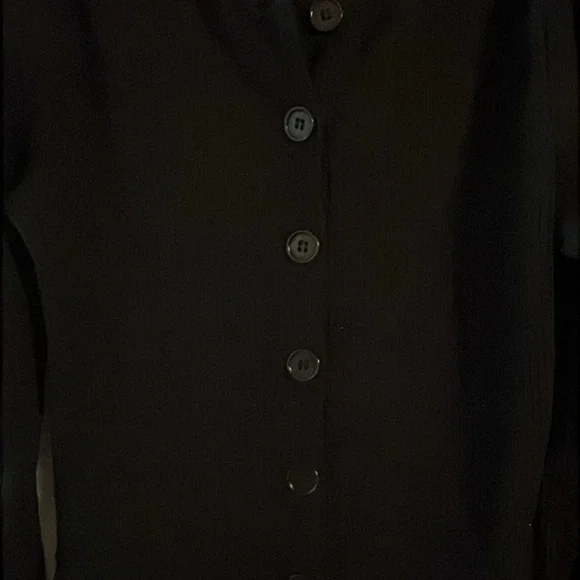 Reformation Jeans Black Ribbed Button-Front Long Sleeve Dress – XS - Picture 2 of 6